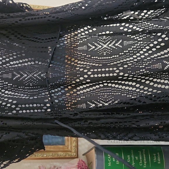 Black Swim Cover-Up Beach Sexy Cruise Pool Party Large - Picture 4 of 6